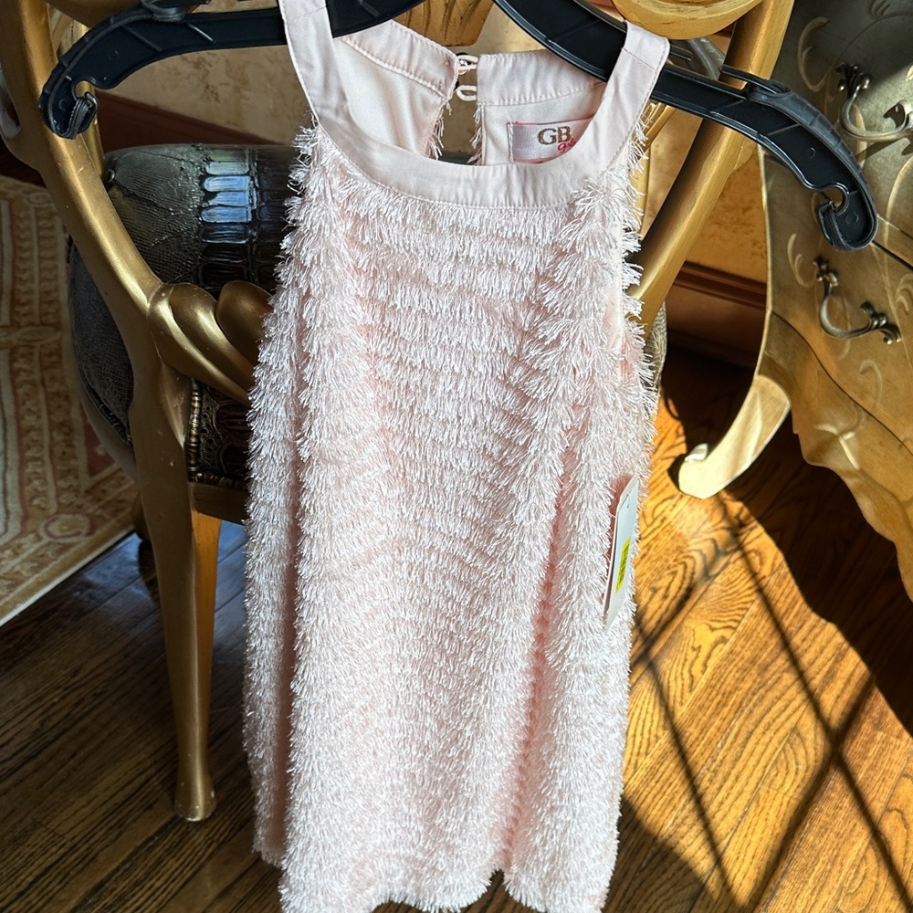Pink Textured Sleeveless Dress GB girls size small kids. New with tags